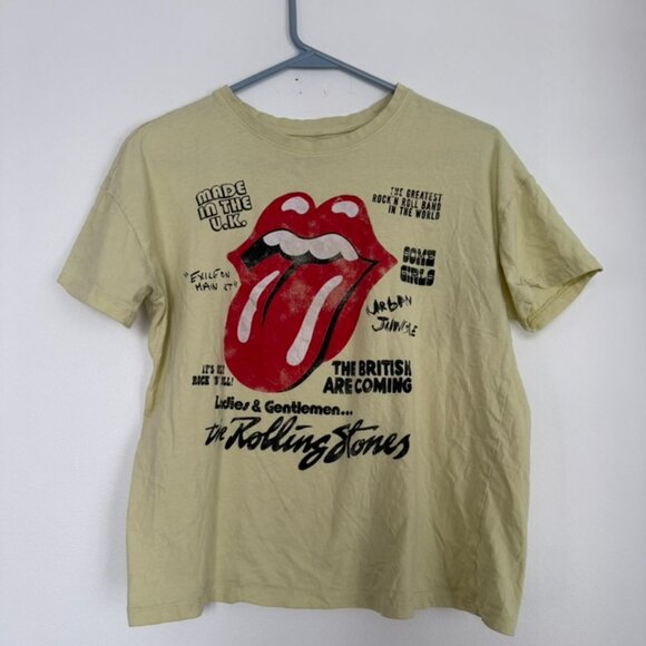 the Rolling Stones Tops - Rolling Stones Graphic Tee XS/S Vintage Style Band T-Shirt Yellow